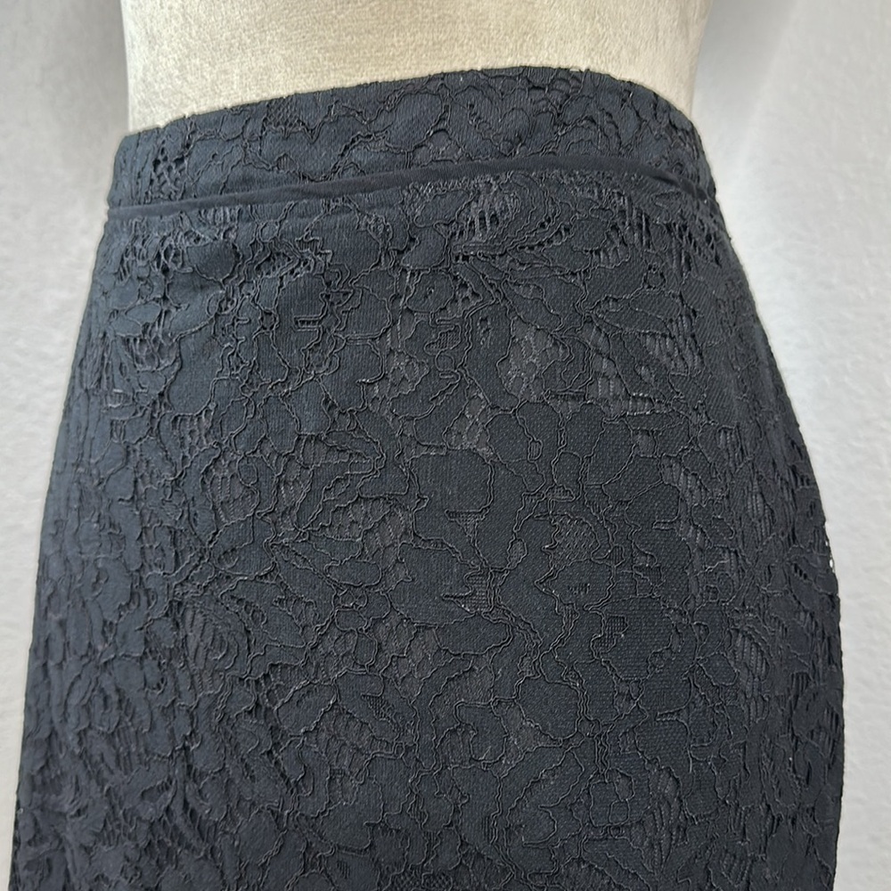 Who What Wear Black Lace High Waisted Pencil Midi Skirt Size 6 NWOT - Picture 7 of 11